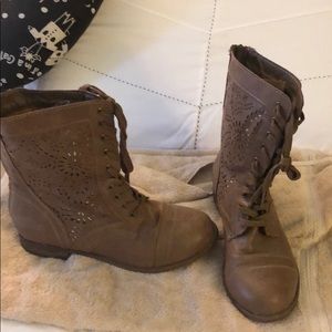 light brown combat boots